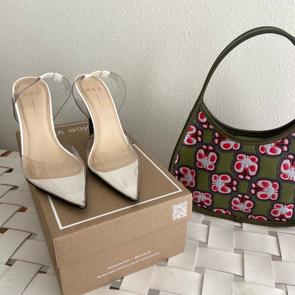 BSS Dolce Vita White and Clear Heels in good condition (worn 1x)
